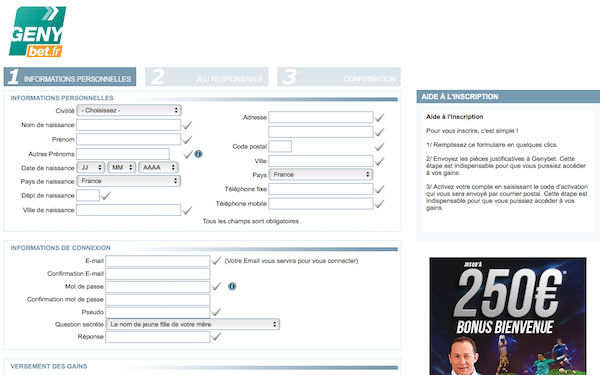 Genybet inscrivez-vous
