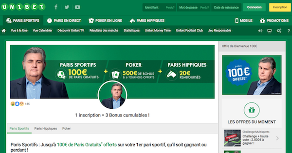 Unibet bonus de bienvenue