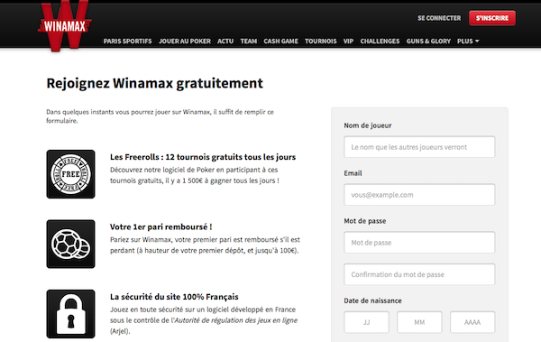 Winamax inscrivez-vous