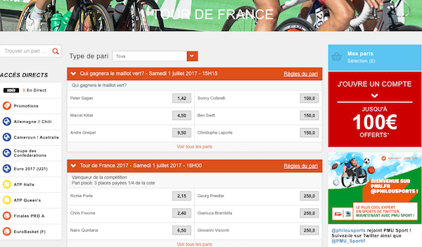 Parier cyclisme 2017