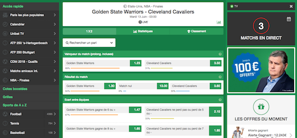 Unibet parier basketball