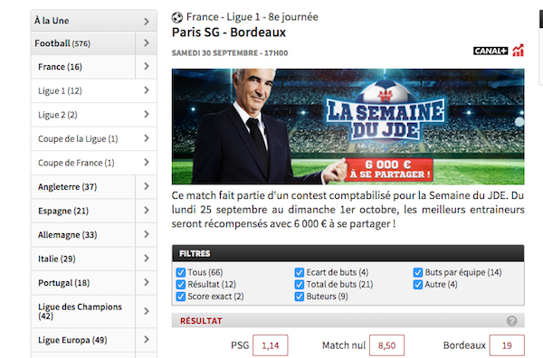 Pari Winamax PSG Bordeaux