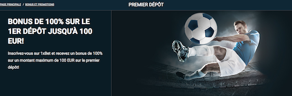 1xBet bonus pari sportif