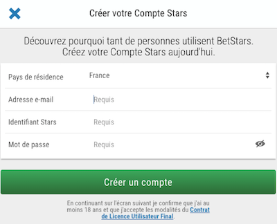 Pari betstars inscription