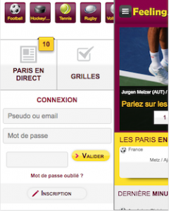 Version mobile Feelingbet
