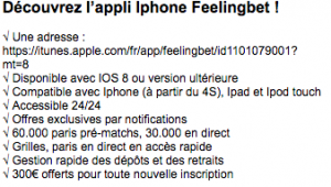 Feelingbet télécharger app Apple
