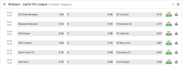 Selection de la jupiler pro league