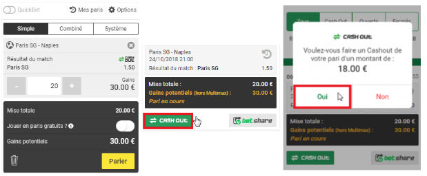 Fonctionnement du Cash Out Unibet