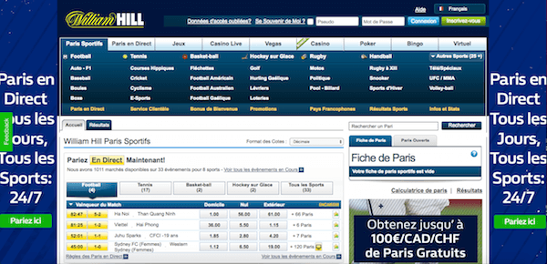 Page d'accueil William Hill