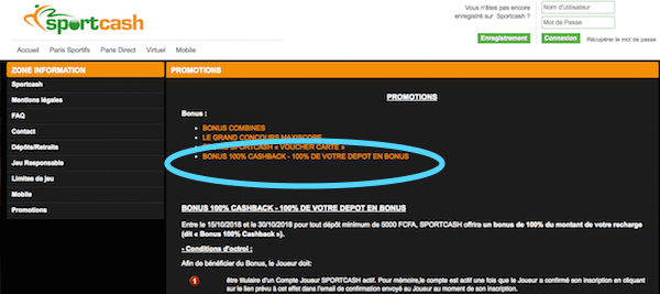 Sportcash bonus de bienvenue
