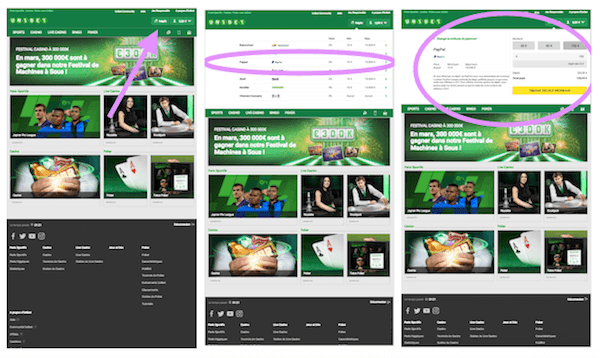 paypal unibet depot mobile