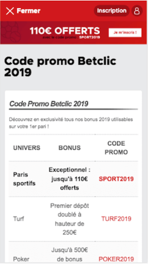 Bonus cashback betclic code promo