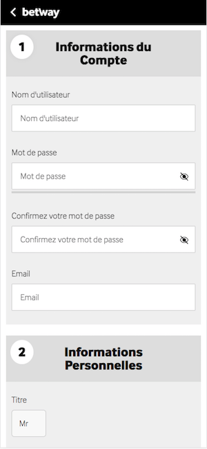 inscription betway sur l app