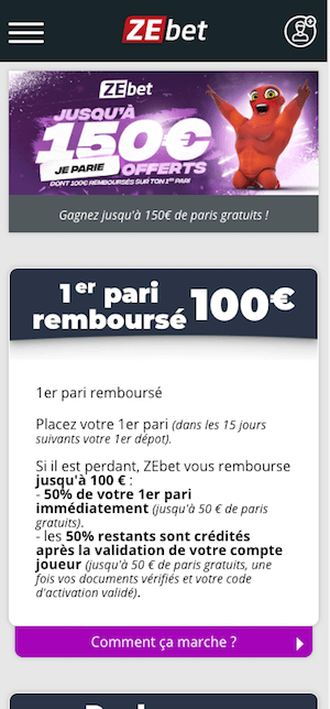 ZEbet France bonus