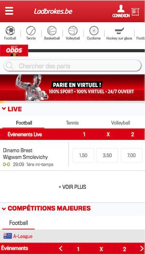 Ladbrokes sur mobile