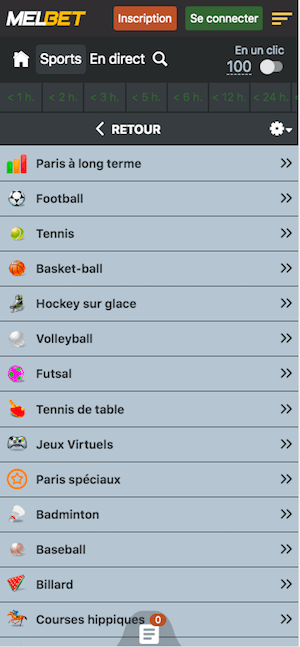 melbet offre paris sportifs