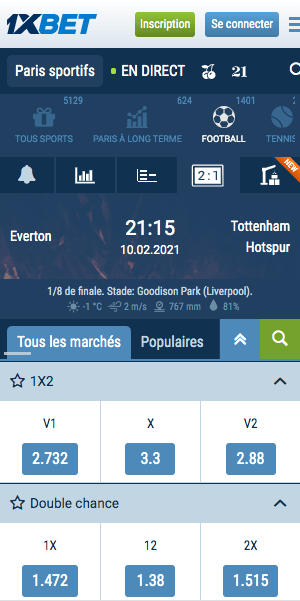 everton vs tottenham paris sportifs