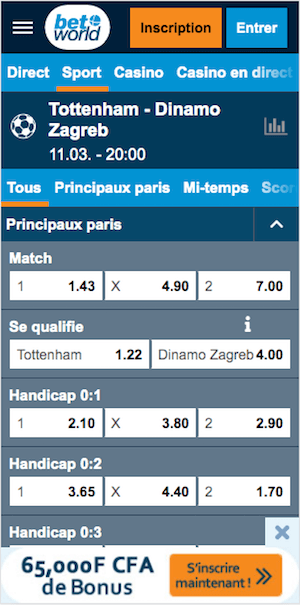 cotes tottenham vs dinamo zagreb betworld