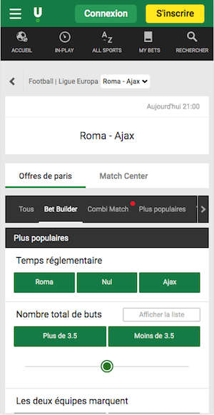 rome ajax cotes bet builder