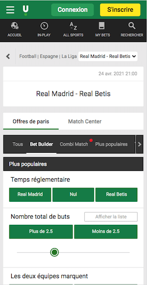 cotes real madrid vs betis 