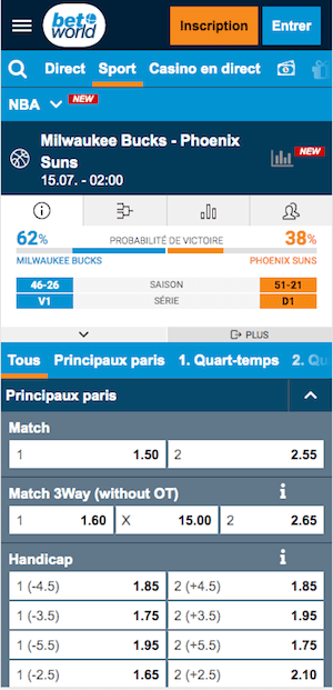 cotes Milwaukee Bucks vs Phoenix Suns