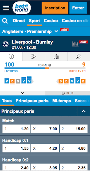 cotes liverpool vs burnley