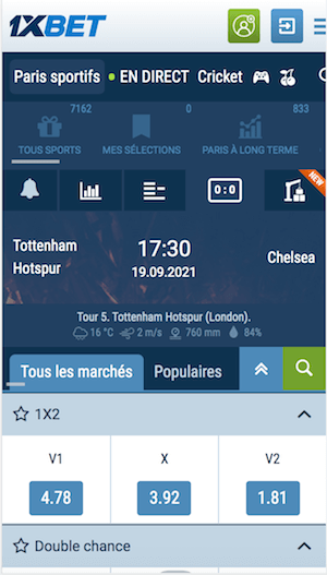 cotes tottenham vs chelsea