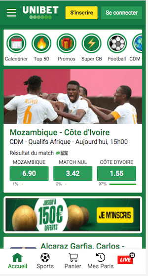 unibet fr sur mobile