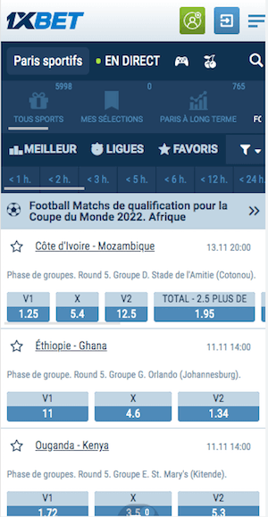 cotes eliminatoire cdm zone afrique