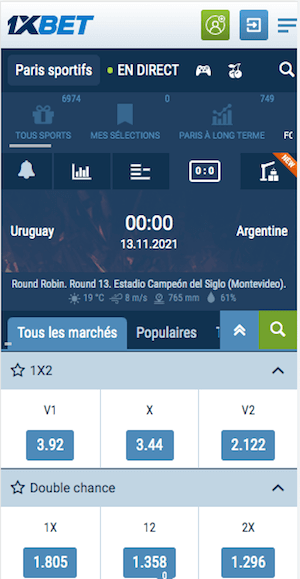 cotes uruguay vs argentine