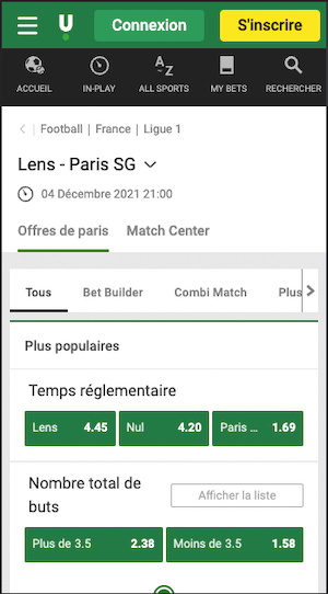 paris sportif lens vs psg