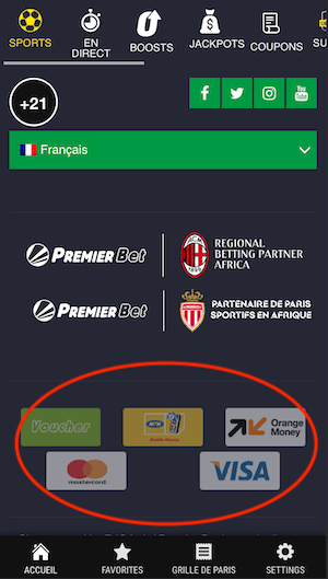 premier bet zone cameroun depot