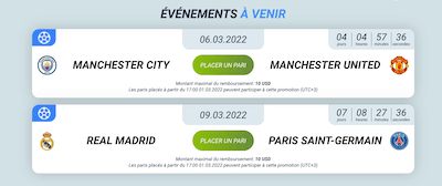 parier sans risque sur Man city vs man united