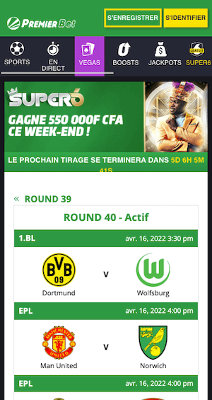 super 6 round 40 2022 avec Premier Bet