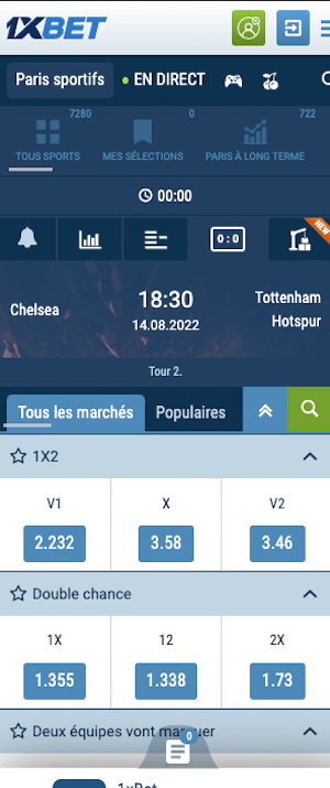 parier chelsea vs tottenham