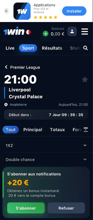 cotes liverpool vs crystal palace