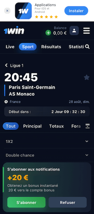 cotes psg monaco aout 2022