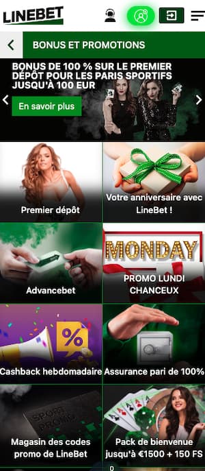 Linebet promo sur mobile