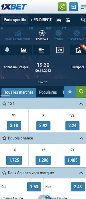 cotes tottenham vs liverpool