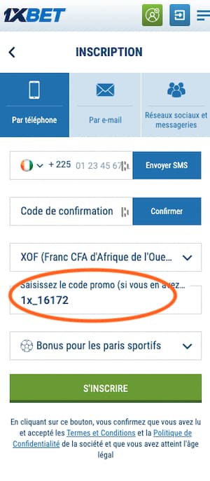 1xbet ci code promo