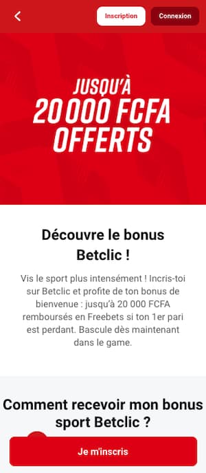 betclic ci bonus de bienvnenue