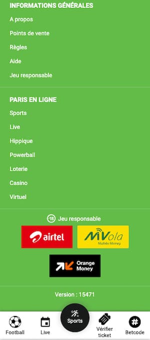 Bet261 depot et retrait
