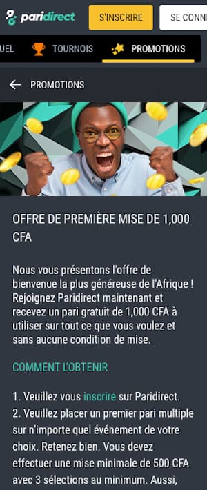paridirect bonus bienvenue