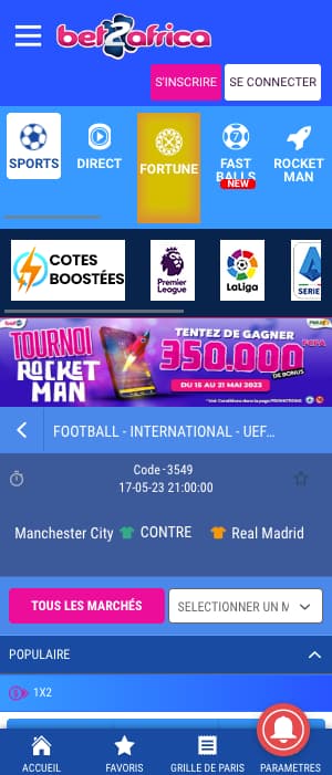 cotes man city vs real madrid chez bet223