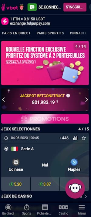 vbet sur mobile