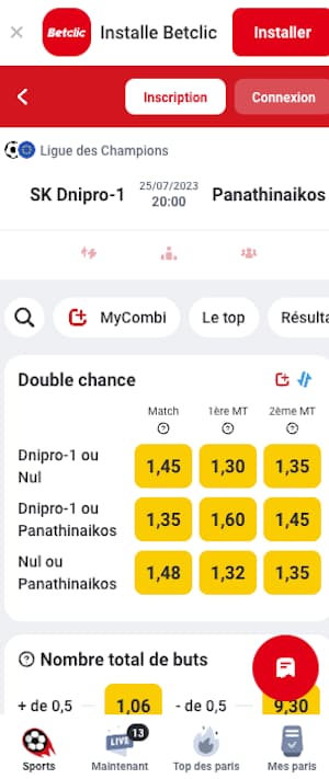 parier dnipro vs panathinaikos