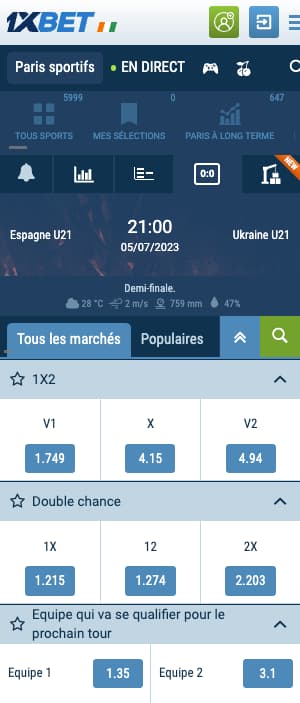 cotes espagne u21 vs ikraine u21