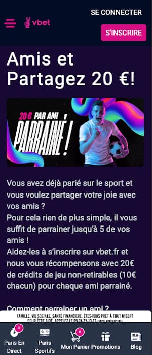 vbet paris gratuits