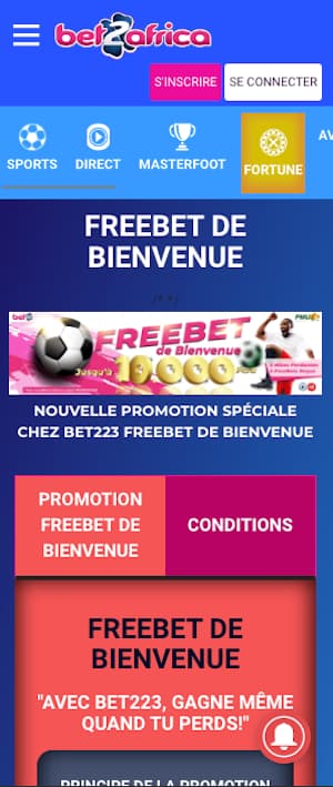 bet223 bienvenue 10 000f cfa