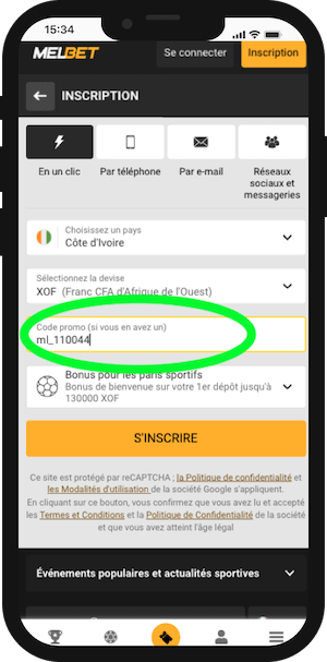 melbet ci inscription code promo